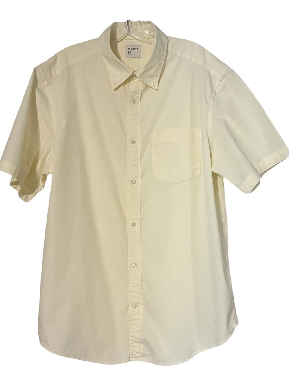 Old Navy Short-Sleeve Button-Down Shirt - Yellow- Size L